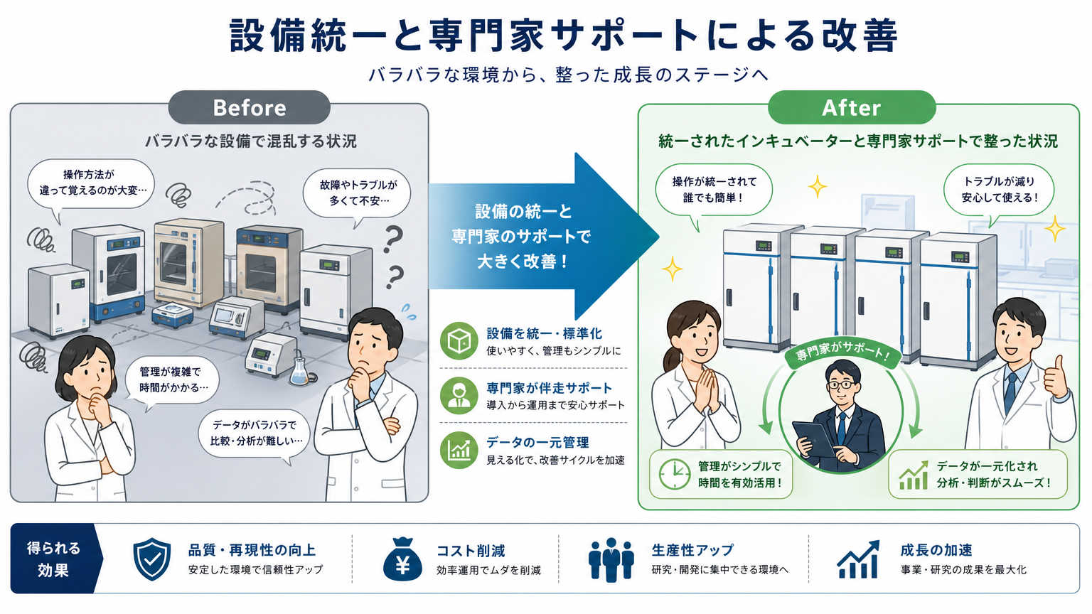 医療施設・研究機関での再現性向上の実践例